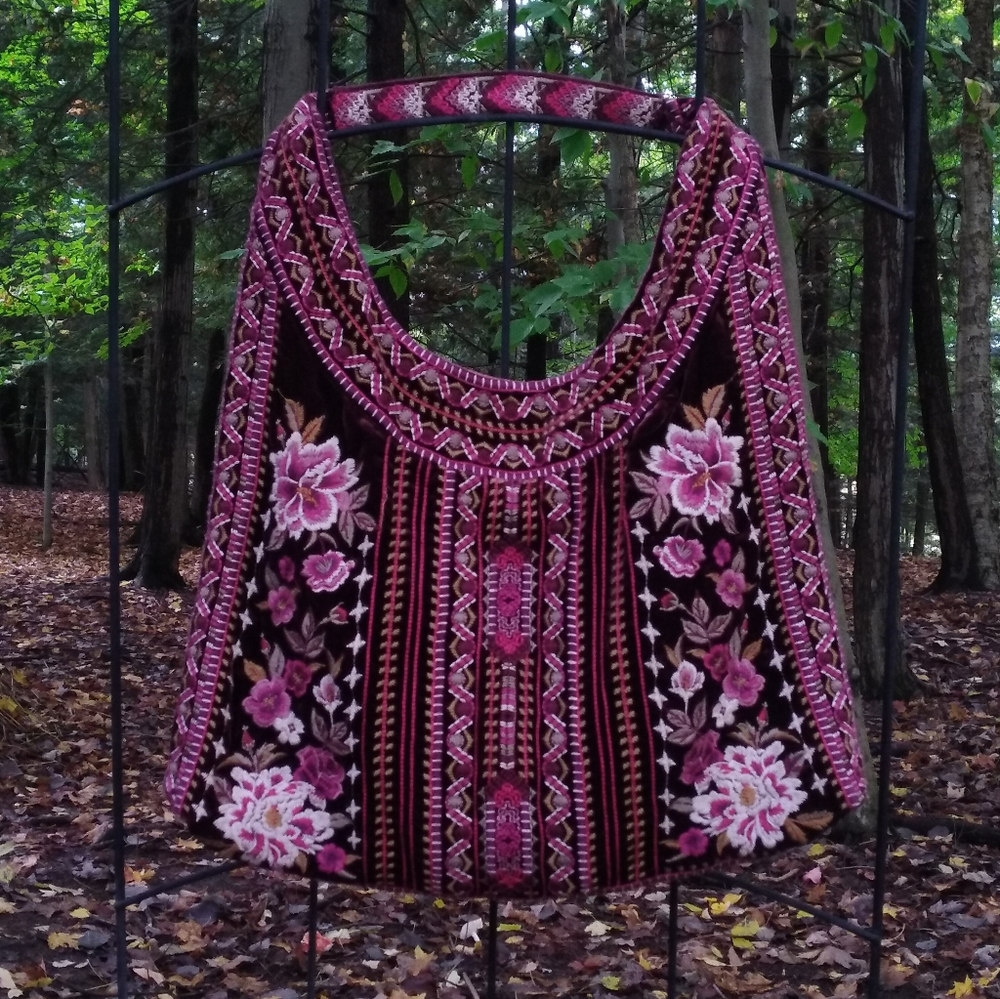 NWOT Johnny Was JWLA Valmere Velvet Hobo Bag